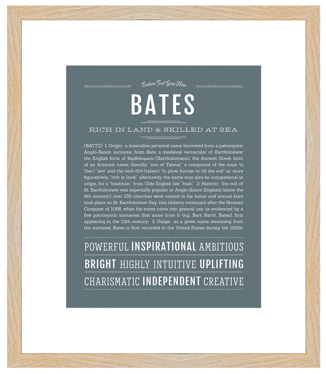 Bates | Name Art Print