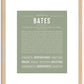 Bates | Name Art Print