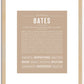 Bates | Name Art Print