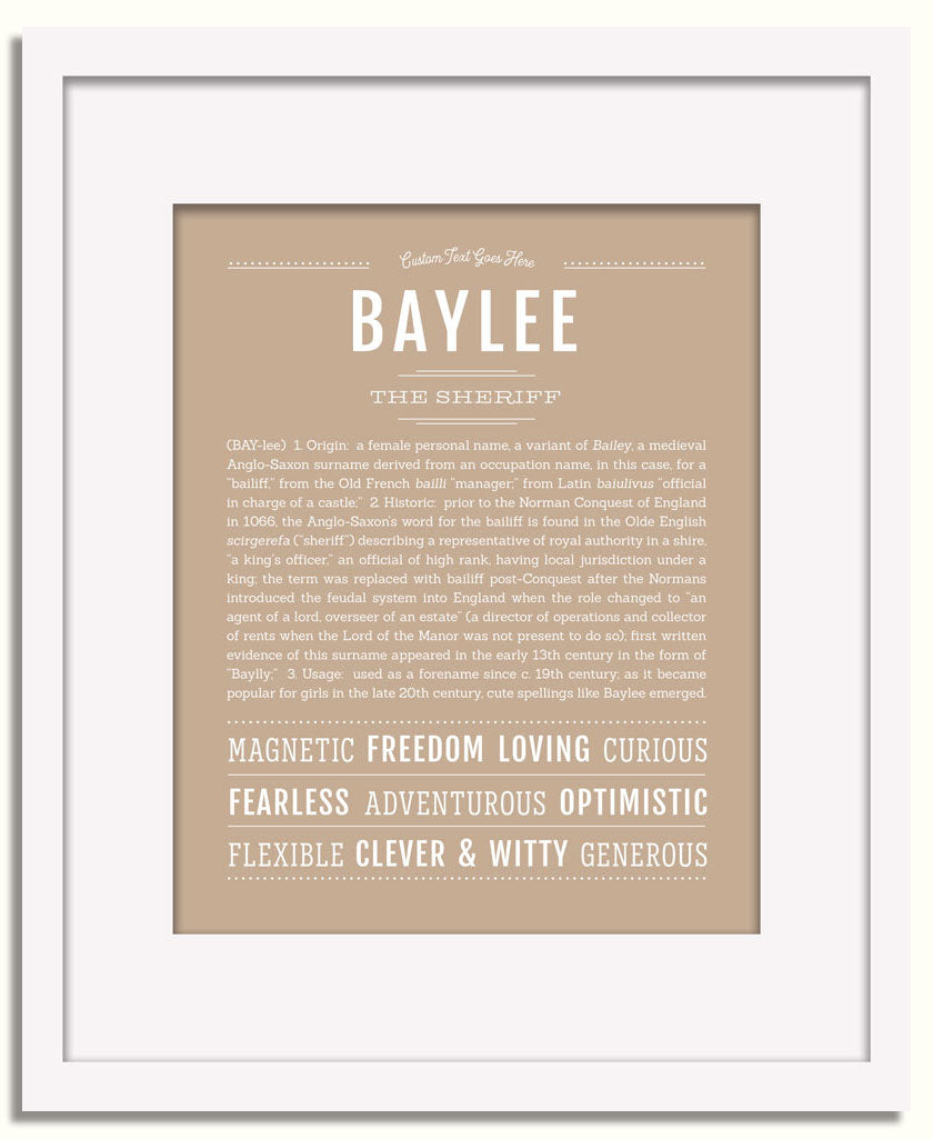 Frame Options | Tan | White Frame, Matted