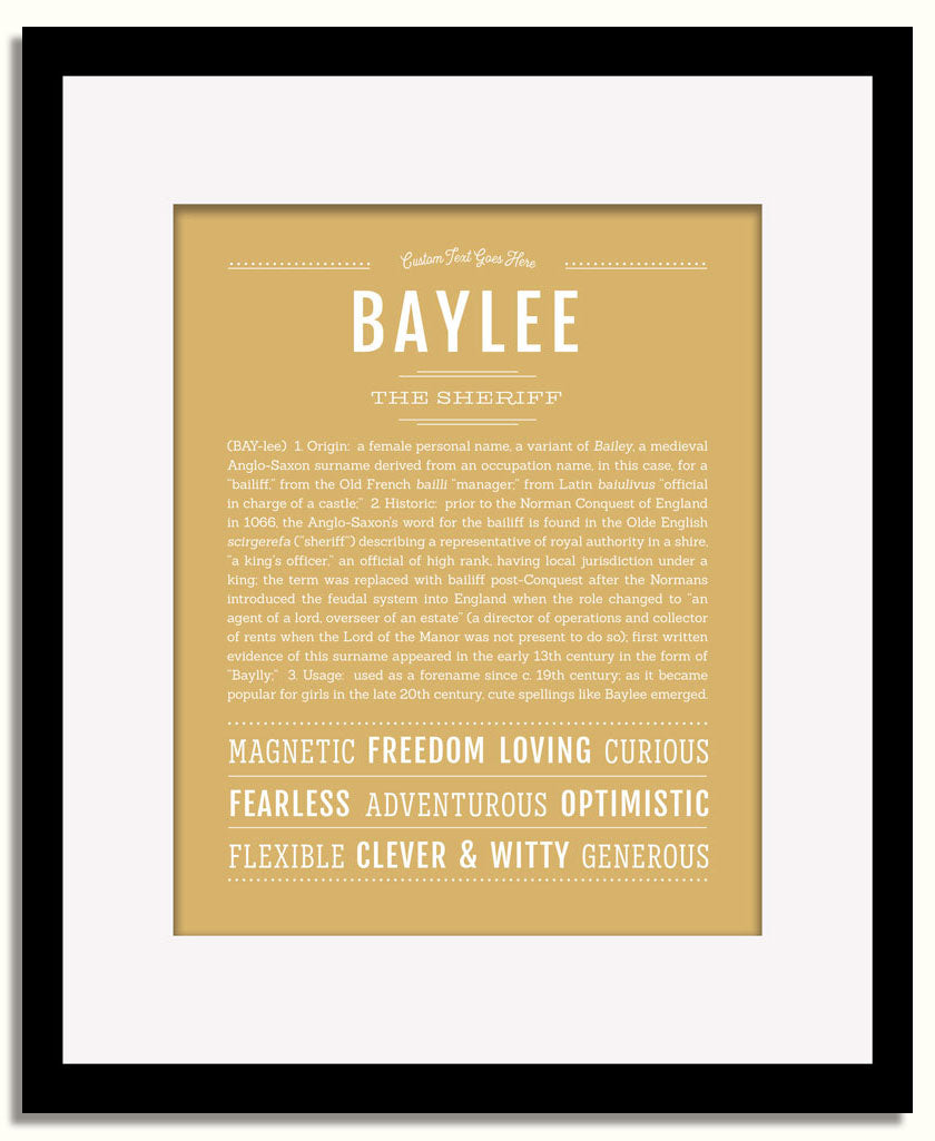 Frame Options | Matte Gold | Black Frame, Matted