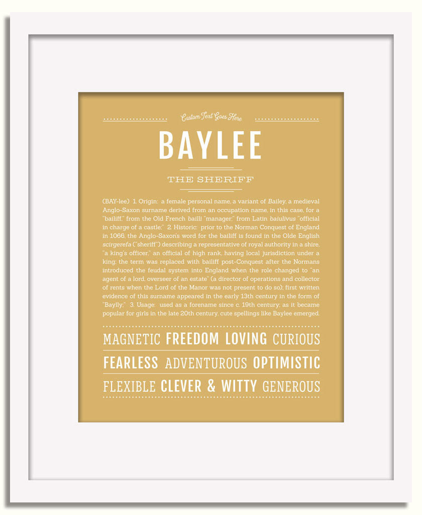 Frame Options | Matte Gold | White Frame, Matted