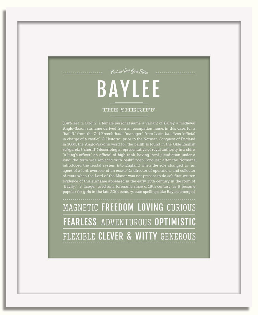 Frame Options | Sage | White Frame, Matted