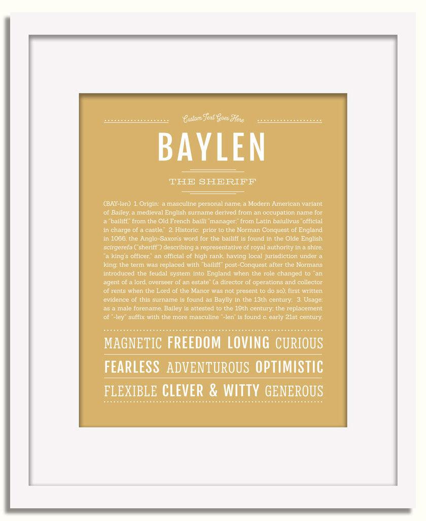 Frame Options | Matte Gold | White Frame, Matted