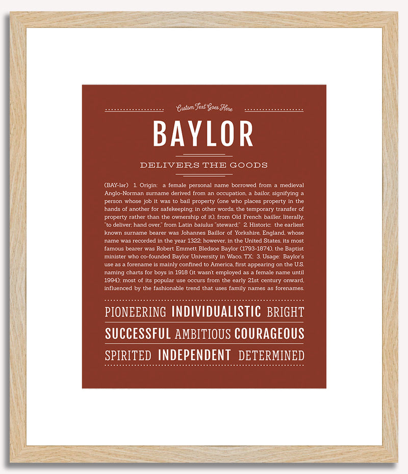 Baylor (female) | Name Art Print