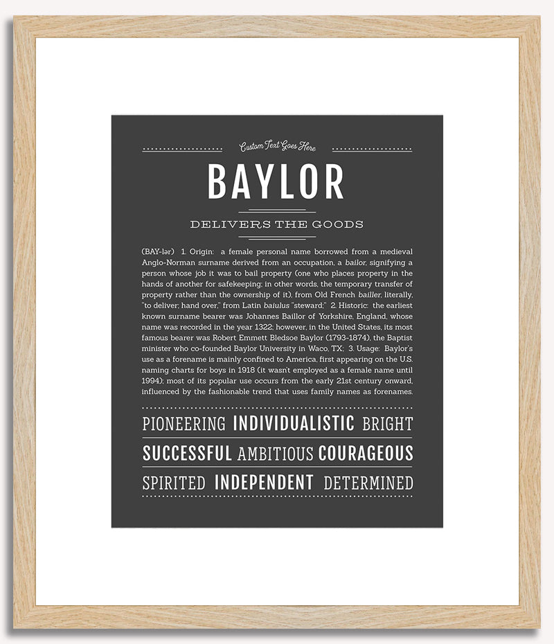 Baylor (female) | Name Art Print