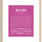 Baylor (female) | Name Art Print