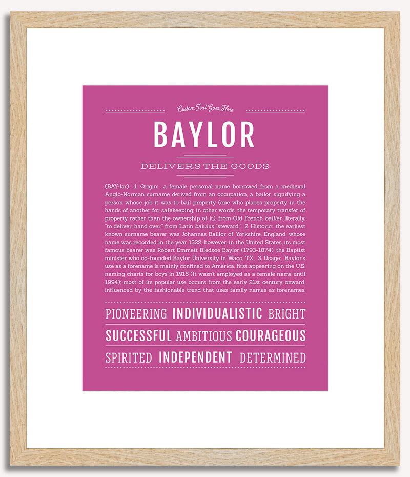 Baylor (female) | Name Art Print