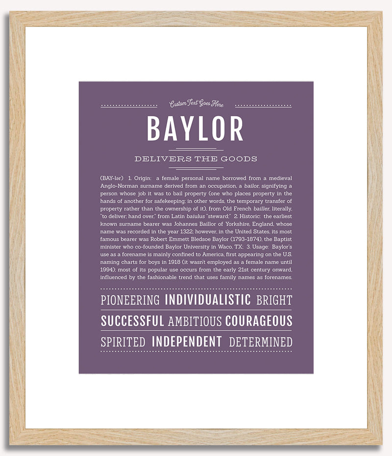 Baylor (female) | Name Art Print