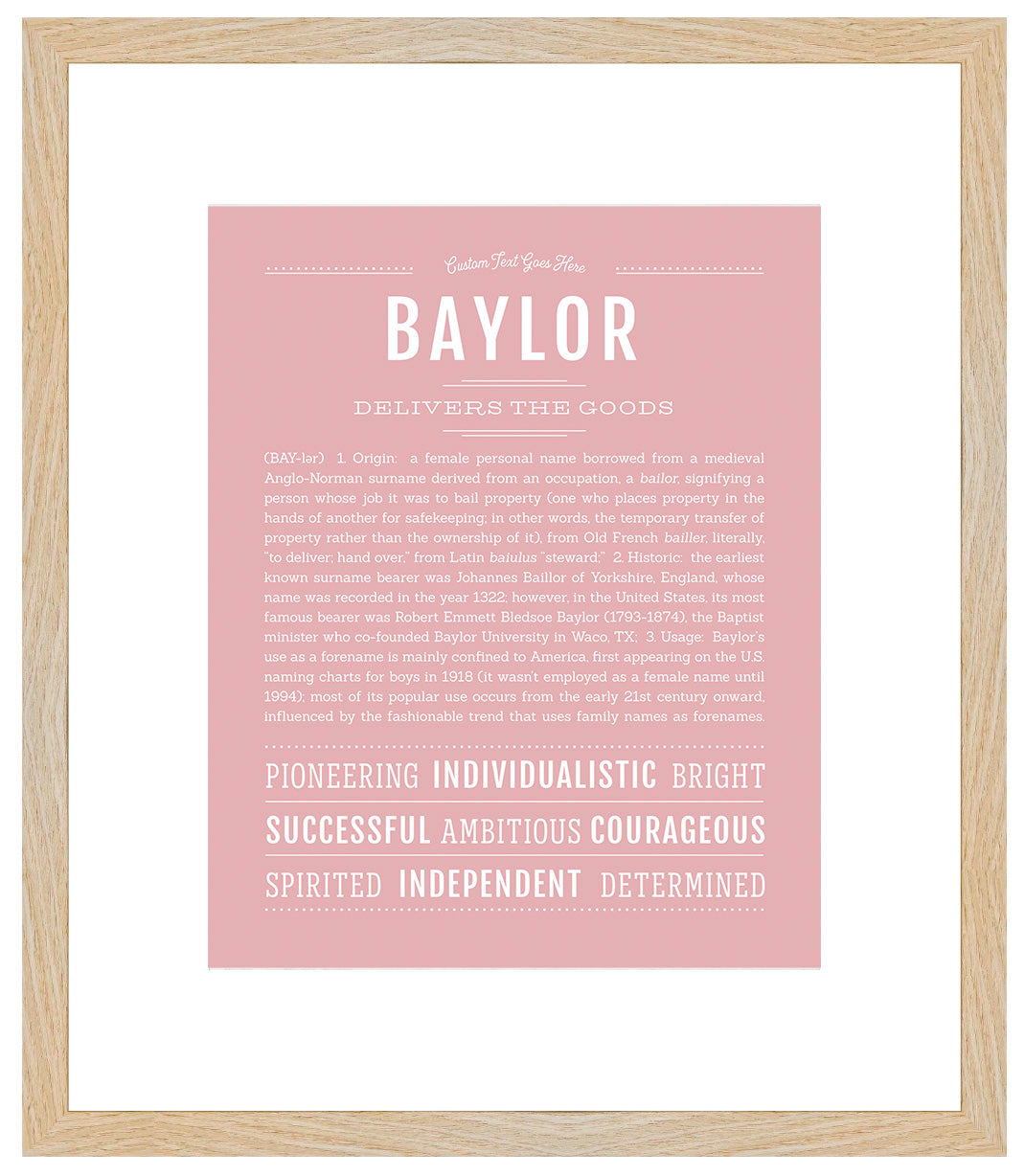 Baylor (female) | Name Art Print