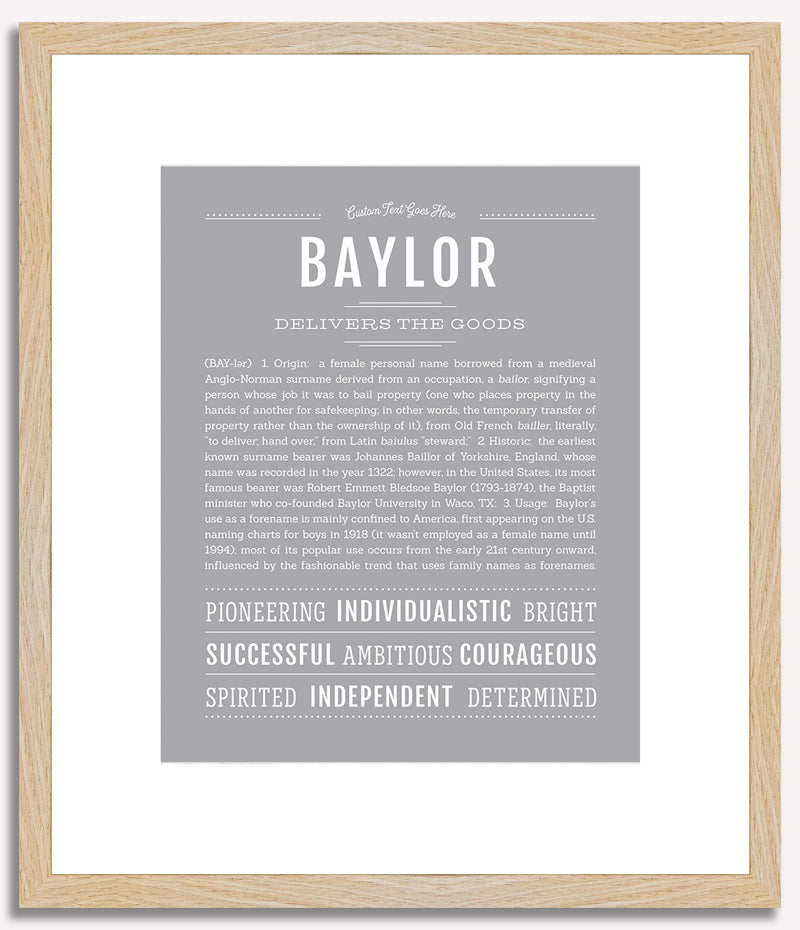 Baylor (female) | Name Art Print