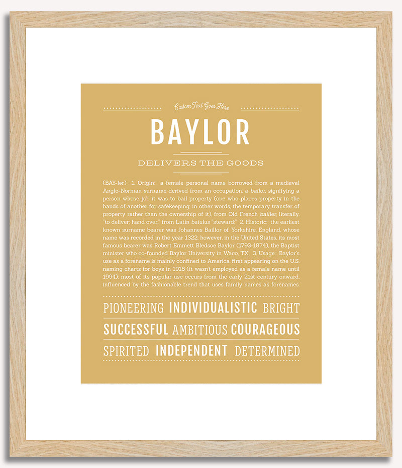 Baylor (female) | Name Art Print