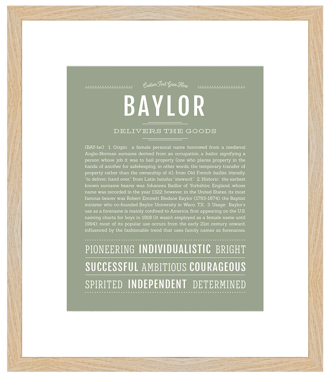 Baylor (female) | Name Art Print