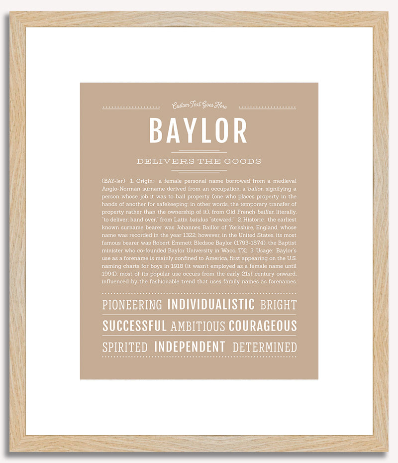 Baylor (female) | Name Art Print