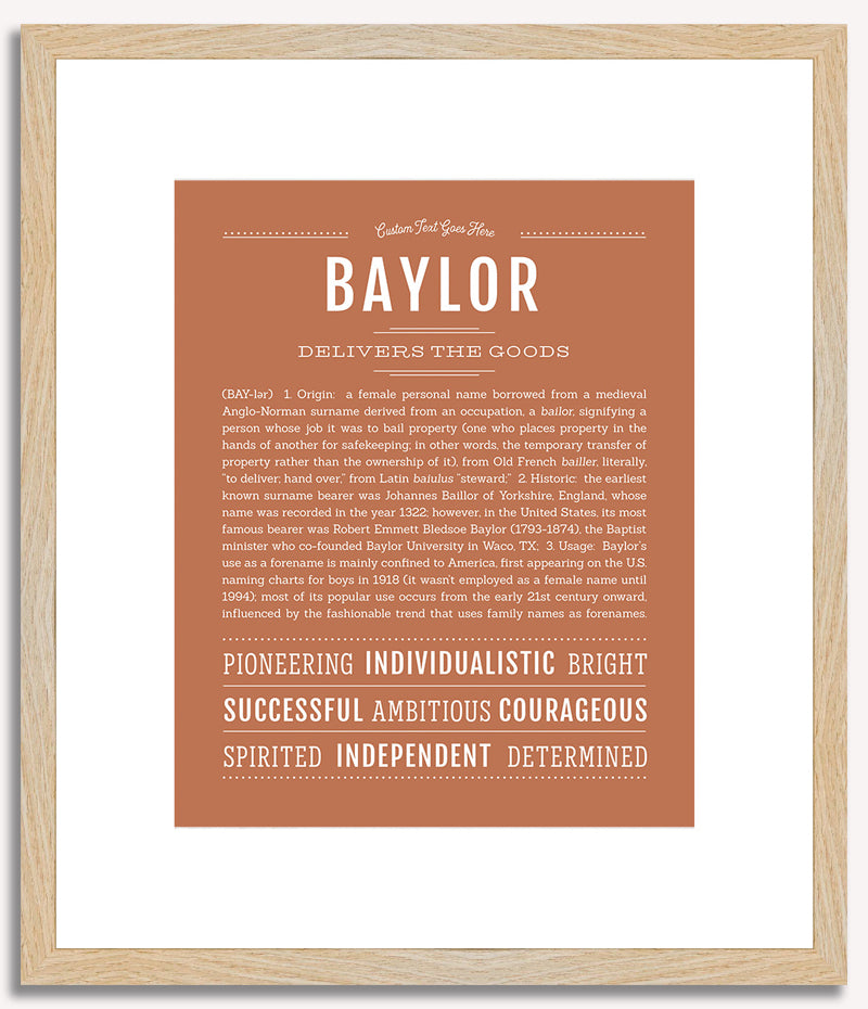 Baylor (female) | Name Art Print