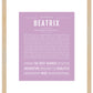 Beatrix | Name Art Print