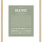 Beatrix | Name Art Print