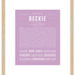 Beckie | Name Art Print