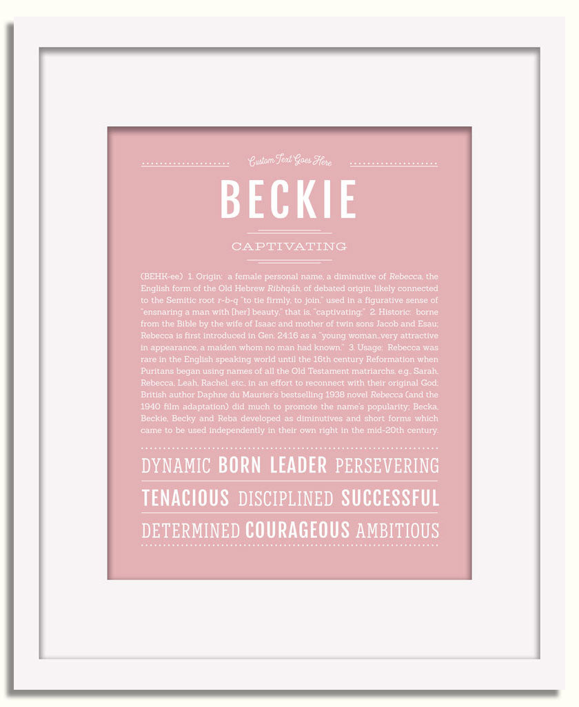 Frame Options | Dusty Rose | White Frame, Matted