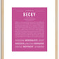 Becky | Name Art Print