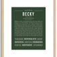 Becky | Name Art Print