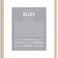 Becky | Name Art Print