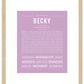 Becky | Name Art Print