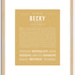 Becky | Name Art Print