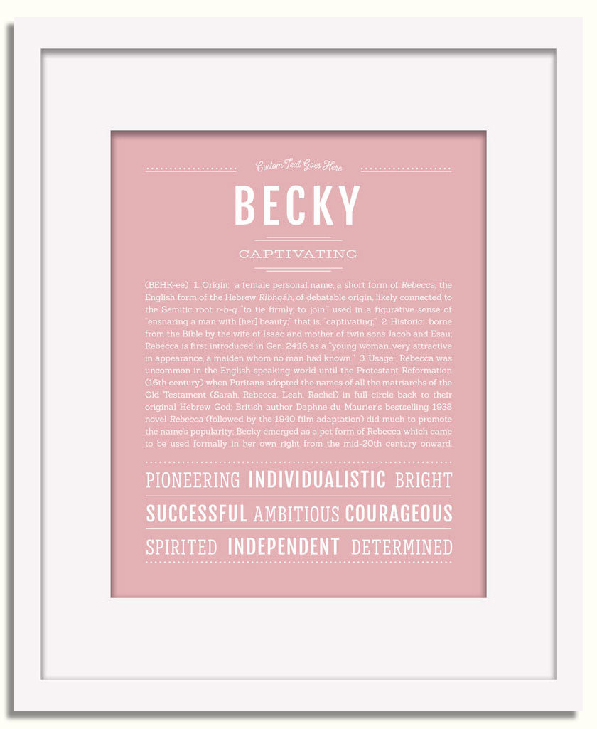 Frame Options | Dusty Rose | White Frame, Matted