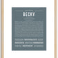 Becky | Name Art Print