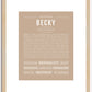 Becky | Name Art Print