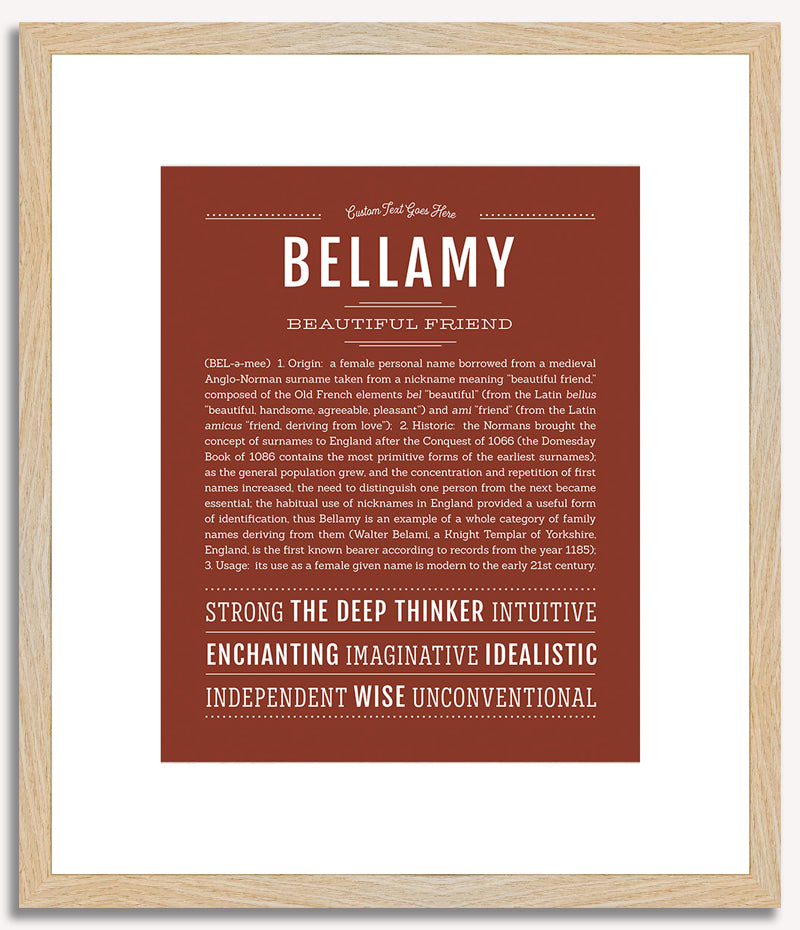 Bellamy (female) | Name Art Print