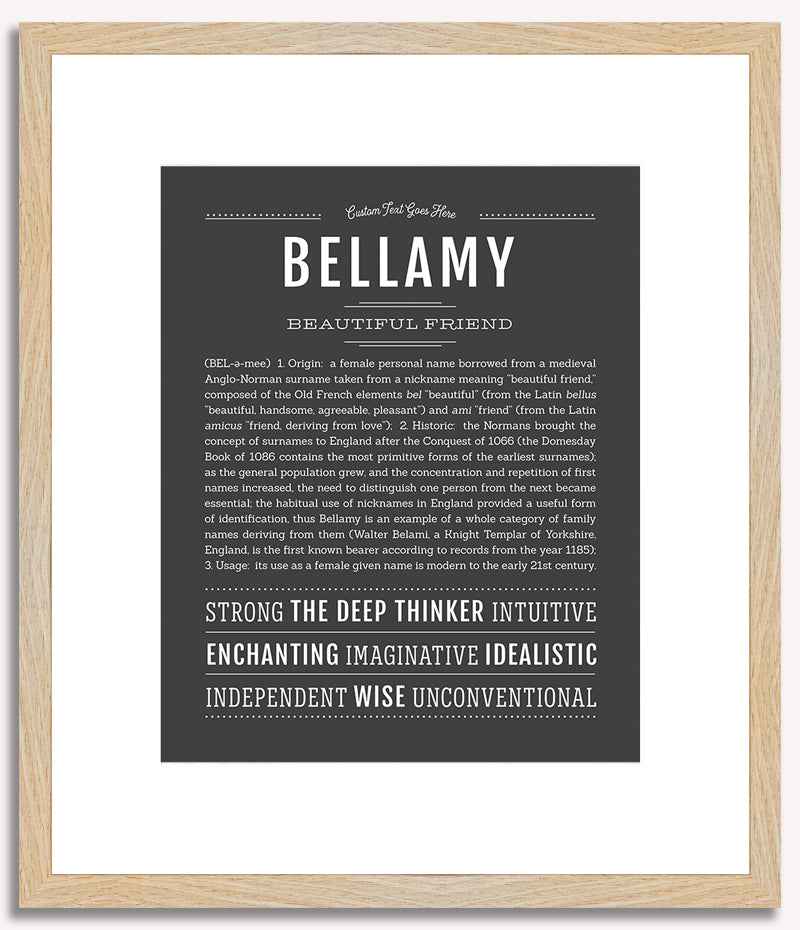 Bellamy (female) | Name Art Print