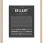 Bellamy (male) | Name Art Print