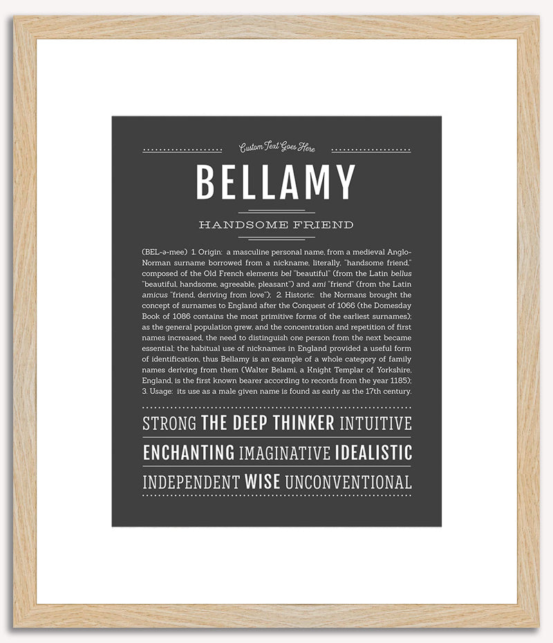 Bellamy (male) | Name Art Print