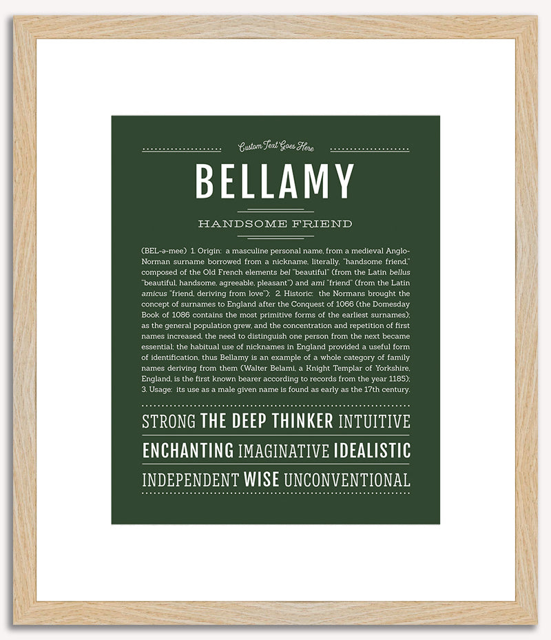 Bellamy (male) | Name Art Print