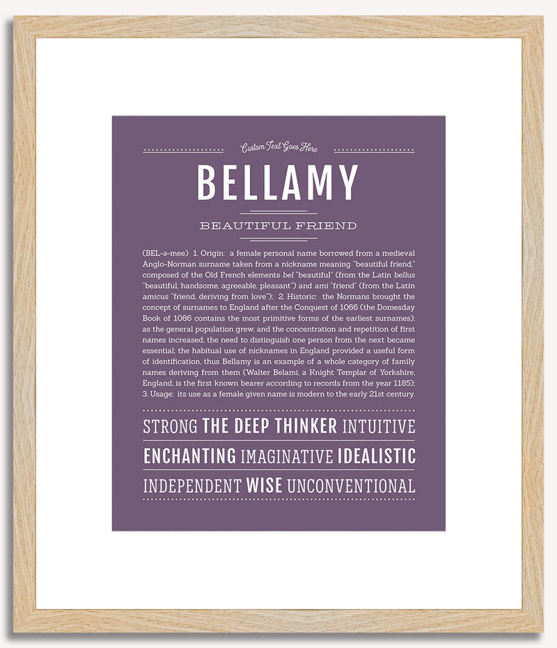 Bellamy (female) | Name Art Print