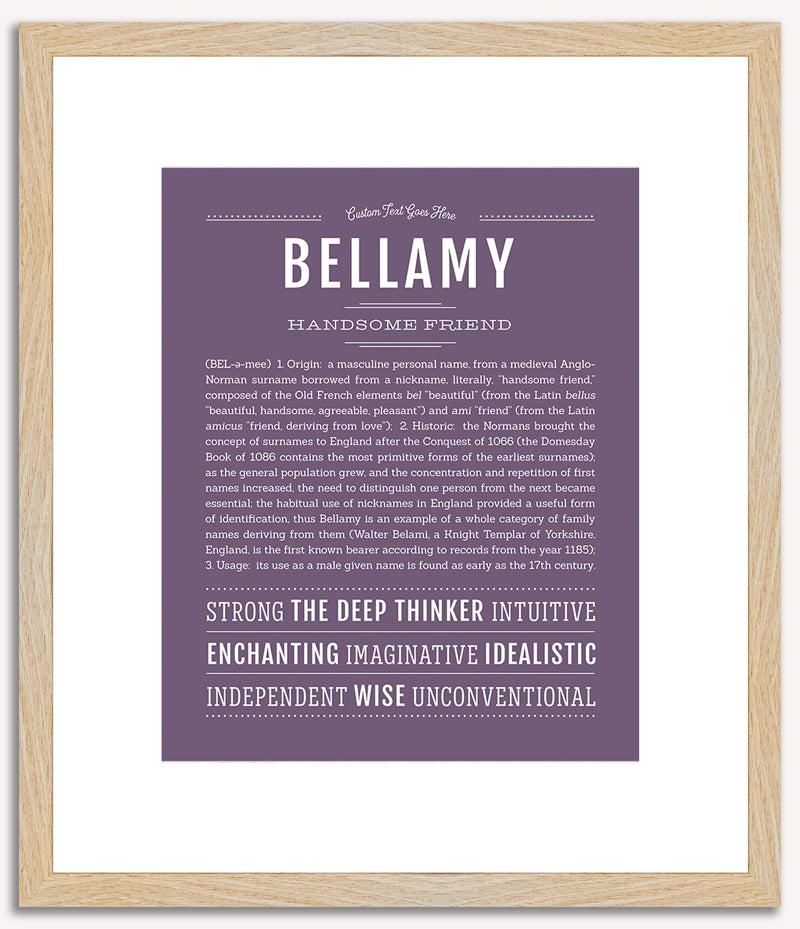 Bellamy (male) | Name Art Print