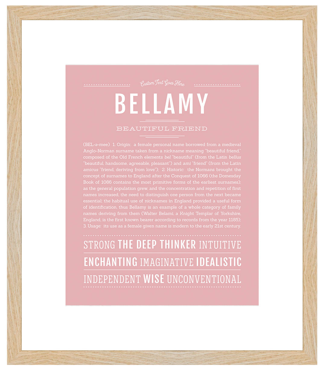 Bellamy (female) | Name Art Print