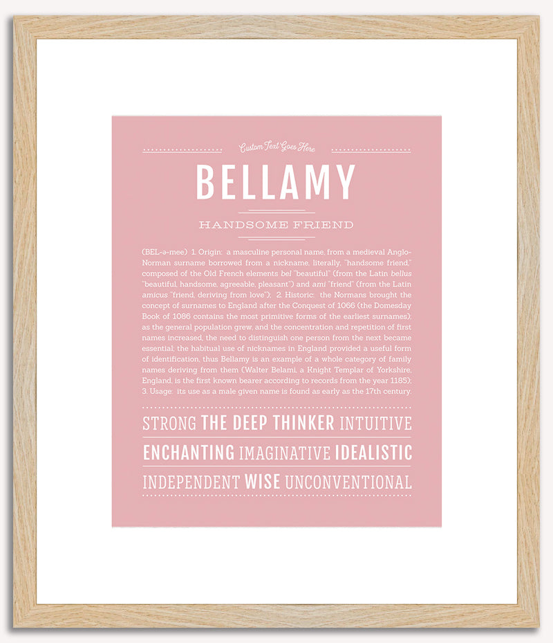 Bellamy (male) | Name Art Print