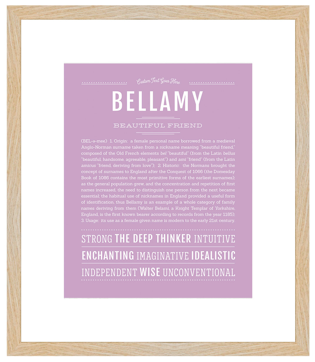 Bellamy (female) | Name Art Print