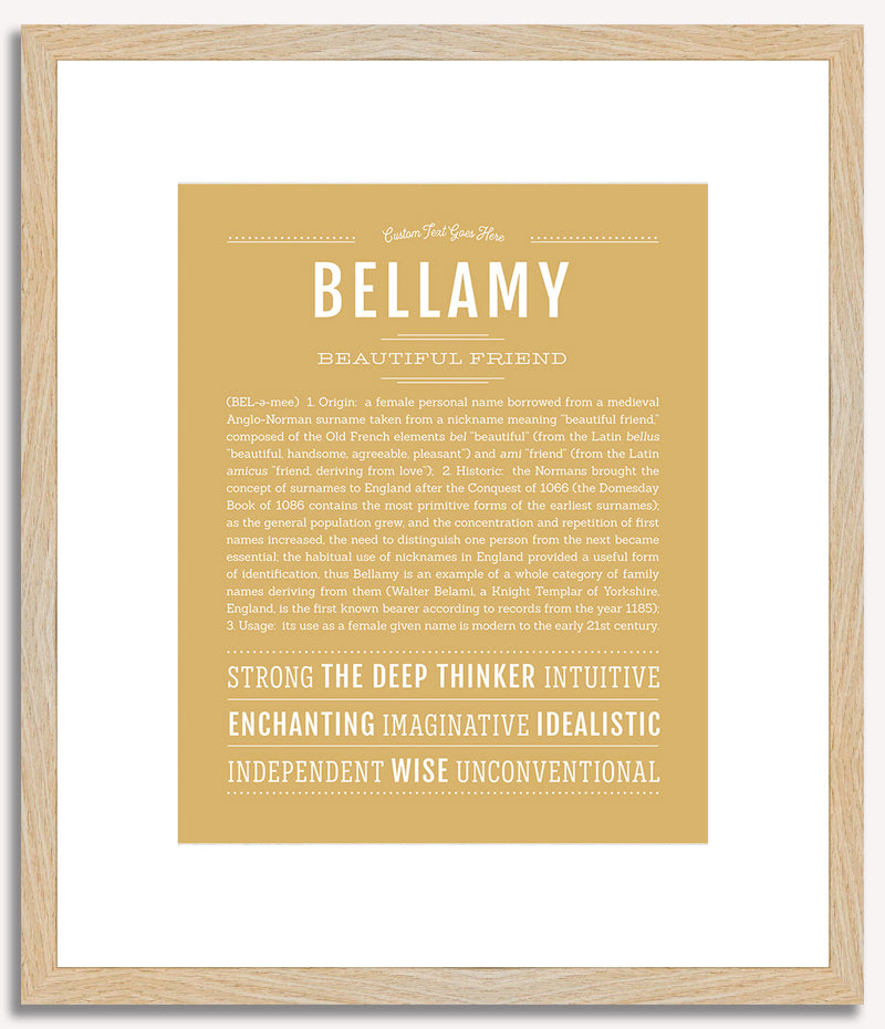 Bellamy (female) | Name Art Print