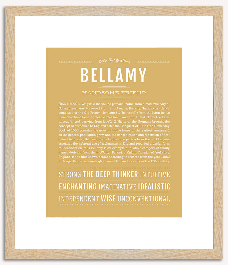 Bellamy (male) | Name Art Print