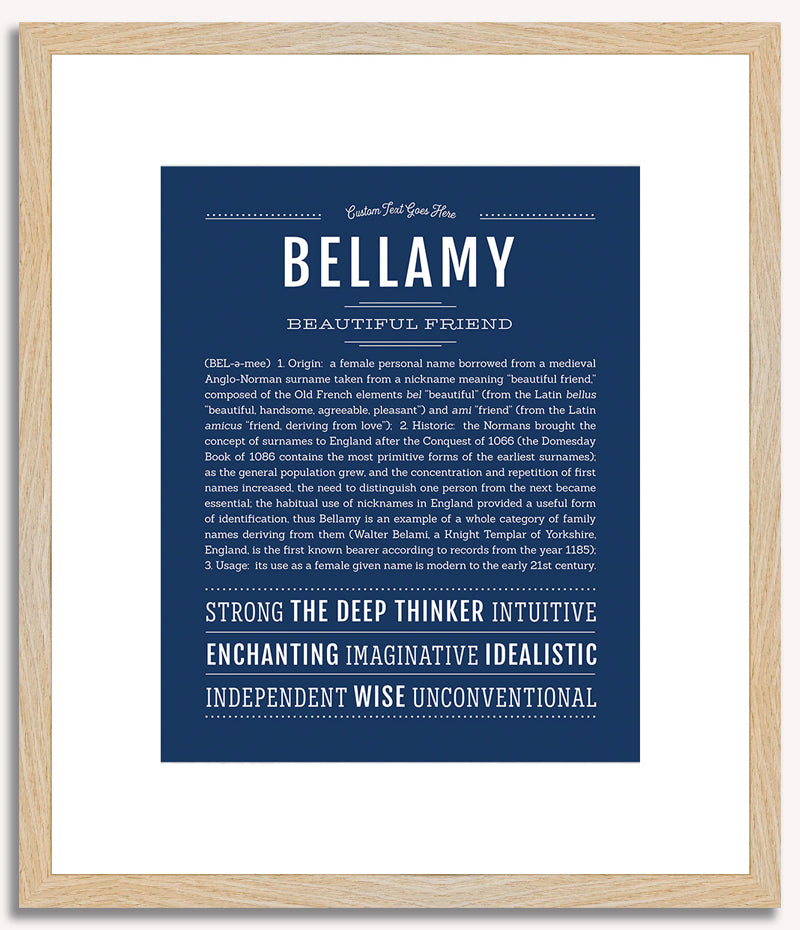 Bellamy (female) | Name Art Print