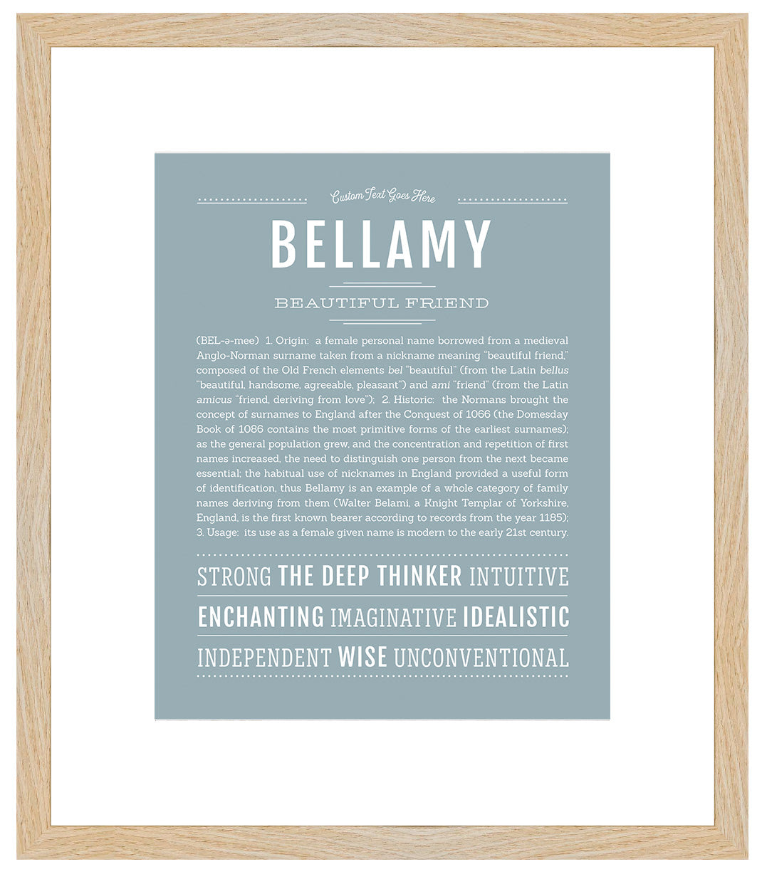 Bellamy (female) | Name Art Print