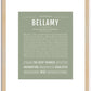 Bellamy (male) | Name Art Print