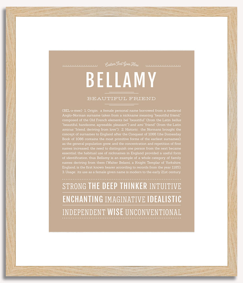 Bellamy (female) | Name Art Print