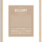 Bellamy (male) | Name Art Print