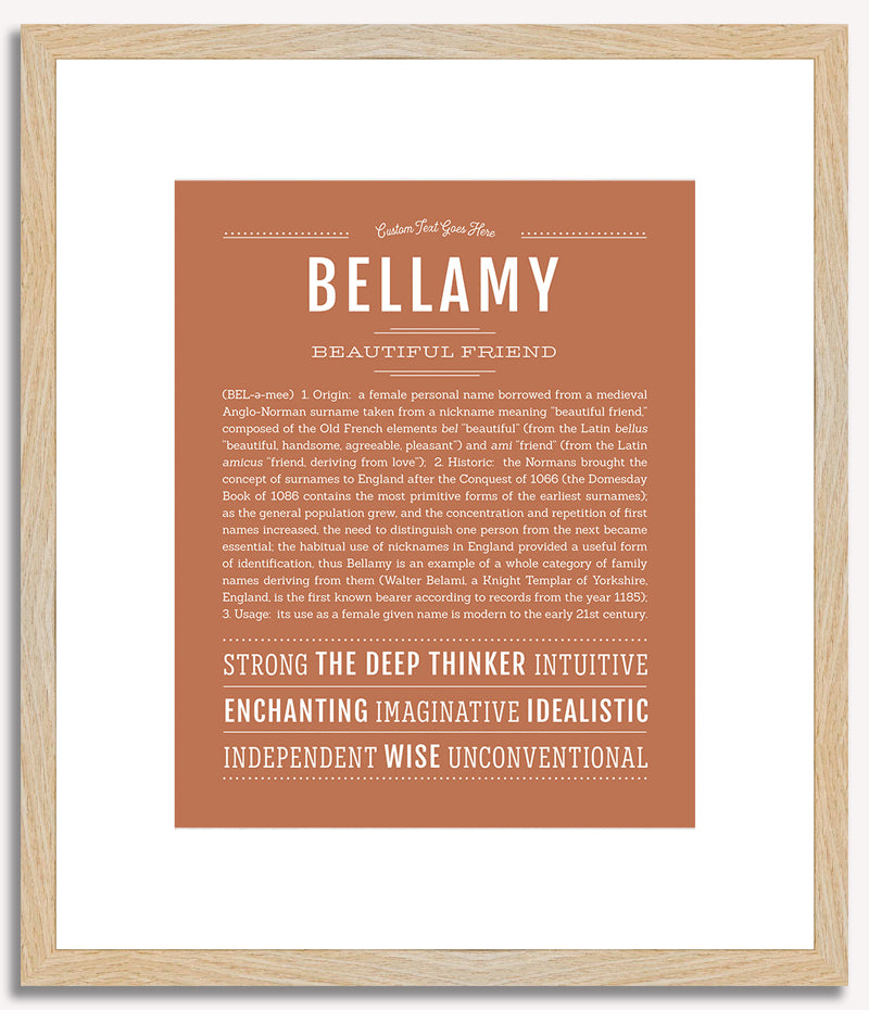 Bellamy (female) | Name Art Print