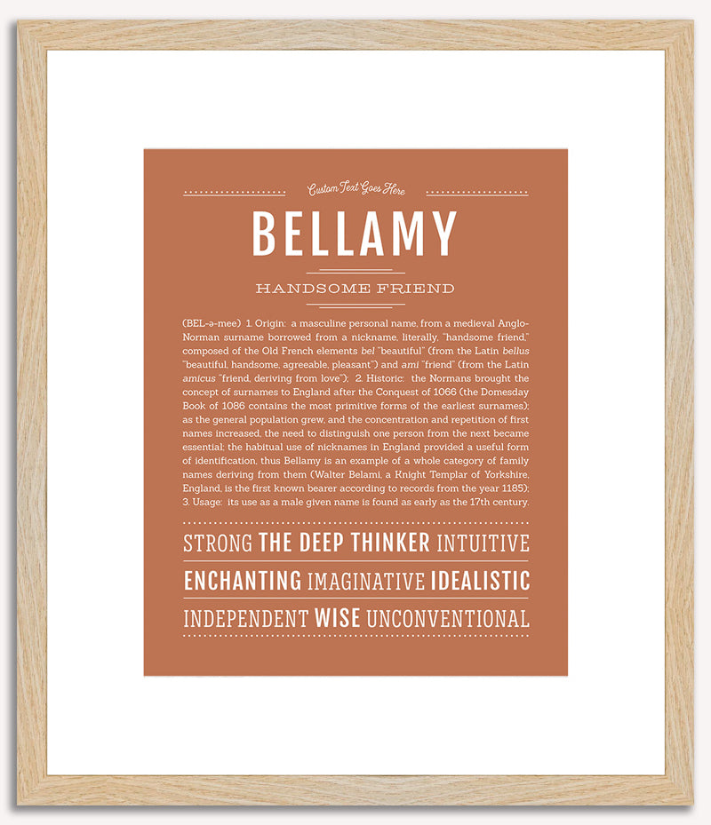 Bellamy (male) | Name Art Print